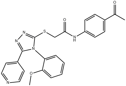N-(4-acetylphenyl)-2-{[4-(2-methoxyphenyl)-5-(4-pyridinyl)-4H-1,2,4-triazol-3-yl]sulfanyl}acetamide Structure