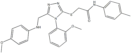 2-{[5-[(4-methoxyanilino)methyl]-4-(2-methoxyphenyl)-4H-1,2,4-triazol-3-yl]sulfanyl}-N-(4-methylphenyl)acetamide|