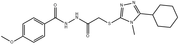483319-74-0 2-[(5-cyclohexyl-4-methyl-4H-1,2,4-triazol-3-yl)sulfanyl]-N'-(4-methoxybenzoyl)acetohydrazide