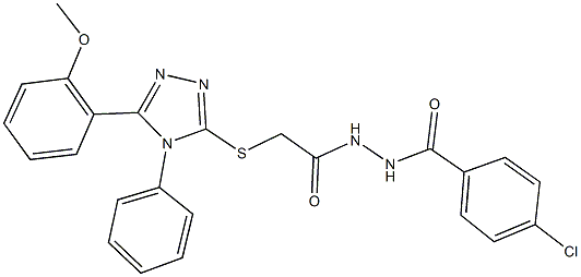 483319-83-1 N'-(4-chlorobenzoyl)-2-{[5-(2-methoxyphenyl)-4-phenyl-4H-1,2,4-triazol-3-yl]sulfanyl}acetohydrazide