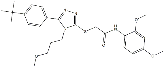 2-{[5-(4-tert-butylphenyl)-4-(3-methoxypropyl)-4H-1,2,4-triazol-3-yl]sulfanyl}-N-(2,4-dimethoxyphenyl)acetamide Struktur
