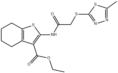 483348-08-9 ethyl 2-({[(5-methyl-1,3,4-thiadiazol-2-yl)sulfanyl]acetyl}amino)-4,5,6,7-tetrahydro-1-benzothiophene-3-carboxylate