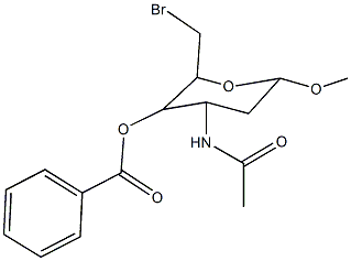 4-(acetylamino)-2-(bromomethyl)-6-methoxytetrahydro-2H-pyran-3-yl benzoate 结构式