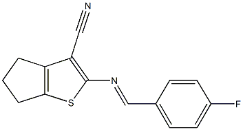 2-[(4-fluorobenzylidene)amino]-5,6-dihydro-4H-cyclopenta[b]thiophene-3-carbonitrile Structure