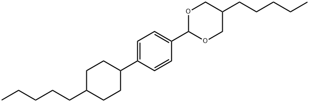 5-pentyl-2-[4-(4-pentylcyclohexyl)phenyl]-1,3-dioxane 结构式