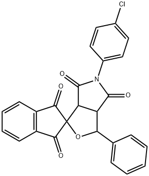 1-phenyl-5-(4-chlorophenyl)-1,3-dihydro-1',3',4,6(2'H,3H,5H)-tetraoxospiro(1H-furo[3,4-c]pyrrole-3,2'-[1'H]-indene) Structure