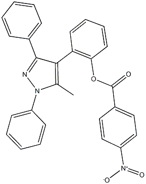 2-(5-methyl-1,3-diphenyl-1H-pyrazol-4-yl)phenyl 4-nitrobenzoate Struktur