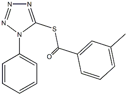S-(1-phenyl-1H-tetraazol-5-yl) 3-methylbenzenecarbothioate Struktur