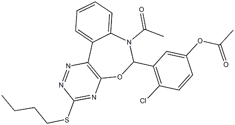 3-[7-acetyl-3-(butylsulfanyl)-6,7-dihydro[1,2,4]triazino[5,6-d][3,1]benzoxazepin-6-yl]-4-chlorophenyl acetate|