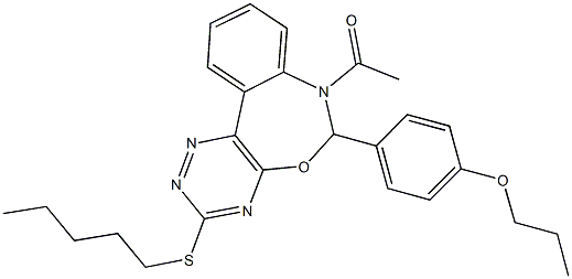 4-[7-acetyl-3-(pentylsulfanyl)-6,7-dihydro[1,2,4]triazino[5,6-d][3,1]benzoxazepin-6-yl]phenyl propyl ether|