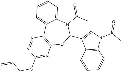 7-acetyl-6-(1-acetyl-1H-indol-3-yl)-3-(allylsulfanyl)-6,7-dihydro[1,2,4]triazino[5,6-d][3,1]benzoxazepine|