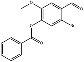 安息香酸5-ブロモ-4-ホルミル-2-メトキシフェニル 化学構造式