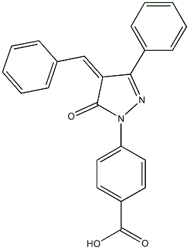 4-(4-benzylidene-5-oxo-3-phenyl-4,5-dihydro-1H-pyrazol-1-yl)benzoic acid Structure