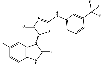 486996-07-0 5-iodo-3-(4-oxo-2-{[3-(trifluoromethyl)phenyl]imino}-1,3-thiazolidin-5-ylidene)-1,3-dihydro-2H-indol-2-one