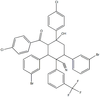 2,6-bis(3-bromophenyl)-3-(4-chlorobenzoyl)-4-(4-chlorophenyl)-4-hydroxy-1-[3-(trifluoromethyl)phenyl]cyclohexanecarbonitrile|