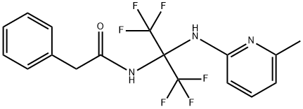 2-phenyl-N-[2,2,2-trifluoro-1-[(6-methyl-2-pyridinyl)amino]-1-(trifluoromethyl)ethyl]acetamide Structure
