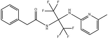 2-phenyl-N-[2,2,2-trifluoro-1-[(6-methyl-2-pyridinyl)amino]-1-(trifluoromethyl)ethyl]acetamide,488094-10-6,结构式