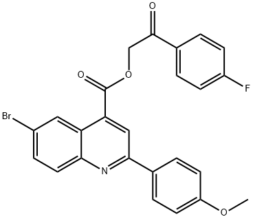 2-(4-fluorophenyl)-2-oxoethyl 6-bromo-2-(4-methoxyphenyl)-4-quinolinecarboxylate Structure