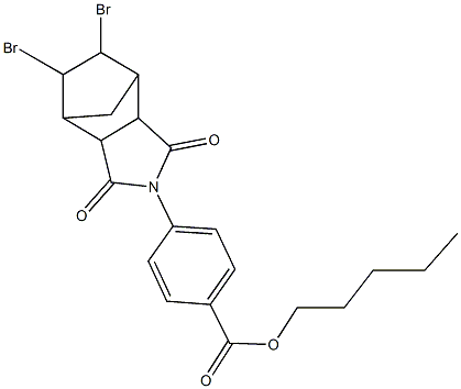 pentyl 4-(8,9-dibromo-3,5-dioxo-4-azatricyclo[5.2.1.0~2,6~]dec-4-yl)benzoate Struktur