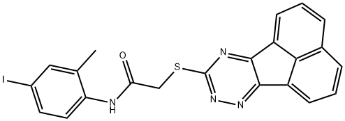2-(acenaphtho[1,2-e][1,2,4]triazin-9-ylsulfanyl)-N-(4-iodo-2-methylphenyl)acetamide,488797-00-8,结构式