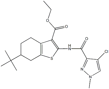 488821-93-8 ethyl 6-tert-butyl-2-{[(4-chloro-1-methyl-1H-pyrazol-3-yl)carbonyl]amino}-4,5,6,7-tetrahydro-1-benzothiophene-3-carboxylate