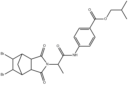 isobutyl 4-{[2-(8,9-dibromo-3,5-dioxo-4-azatricyclo[5.2.1.0~2,6~]dec-4-yl)propanoyl]amino}benzoate Structure