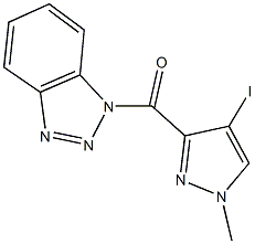 1-[(4-iodo-1-methyl-1H-pyrazol-3-yl)carbonyl]-1H-1,2,3-benzotriazole 结构式
