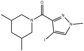 1-[(4-iodo-1-methyl-1H-pyrazol-3-yl)carbonyl]-3,5-dimethylpiperidine Structure