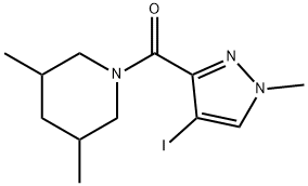 1-[(4-iodo-1-methyl-1H-pyrazol-3-yl)carbonyl]-3,5-dimethylpiperidine 结构式