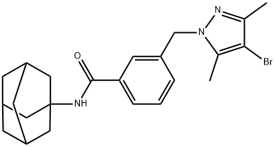 N-(1-adamantyl)-3-[(4-bromo-3,5-dimethyl-1H-pyrazol-1-yl)methyl]benzamide Struktur