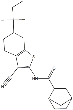 489409-40-7 N-[3-cyano-6-(tert-pentyl)-4,5,6,7-tetrahydro-1-benzothiophen-2-yl]bicyclo[2.2.1]heptane-2-carboxamide