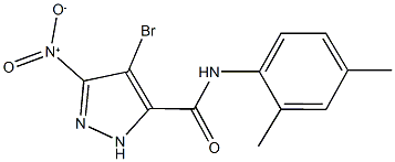 4-bromo-N-(2,4-dimethylphenyl)-3-nitro-1H-pyrazole-5-carboxamide Struktur