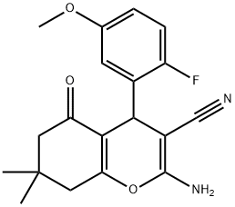 489415-09-0 2-amino-4-[2-fluoro-5-(methyloxy)phenyl]-7,7-dimethyl-5-oxo-5,6,7,8-tetrahydro-4H-chromene-3-carbonitrile