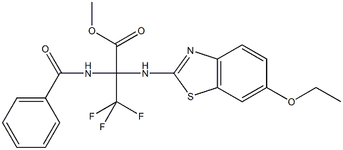 methyl 2-(benzoylamino)-2-[(6-ethoxy-1,3-benzothiazol-2-yl)amino]-3,3,3-trifluoropropanoate,489419-49-0,结构式