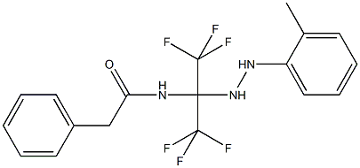 2-phenyl-N-[2,2,2-trifluoro-1-[2-(2-methylphenyl)hydrazino]-1-(trifluoromethyl)ethyl]acetamide Structure