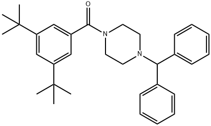 1-benzhydryl-4-(3,5-ditert-butylbenzoyl)piperazine Struktur