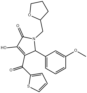 3-hydroxy-5-(3-methoxyphenyl)-1-(tetrahydro-2-furanylmethyl)-4-(2-thienylcarbonyl)-1,5-dihydro-2H-pyrrol-2-one|