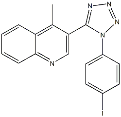 3-[1-(4-iodophenyl)-1H-tetraazol-5-yl]-4-methylquinoline 化学構造式