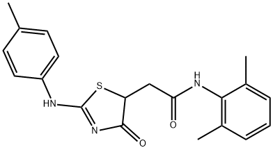 N-(2,6-dimethylphenyl)-2-{2-[(4-methylphenyl)imino]-4-oxo-1,3-thiazolidin-5-yl}acetamide Structure