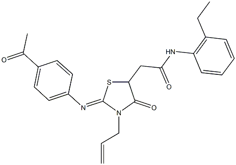 489455-09-6 2-{2-[(4-acetylphenyl)imino]-3-allyl-4-oxo-1,3-thiazolidin-5-yl}-N-(2-ethylphenyl)acetamide