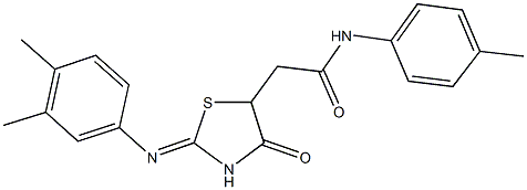 489455-13-2 2-{2-[(3,4-dimethylphenyl)imino]-4-oxo-1,3-thiazolidin-5-yl}-N-(4-methylphenyl)acetamide