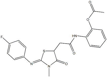2-[(2-{2-[(4-fluorophenyl)imino]-3-methyl-4-oxo-1,3-thiazolidin-5-yl}acetyl)amino]phenyl acetate|