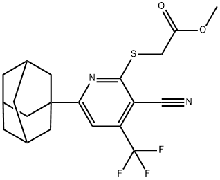 methyl {[6-(1-adamantyl)-3-cyano-4-(trifluoromethyl)pyridin-2-yl]sulfanyl}acetate,489463-13-0,结构式