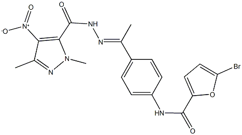 490014-40-9 5-bromo-N-{4-[N-({4-nitro-1,3-dimethyl-1H-pyrazol-5-yl}carbonyl)ethanehydrazonoyl]phenyl}-2-furamide