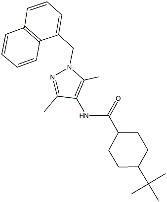 490014-66-9 4-tert-butyl-N-[3,5-dimethyl-1-(1-naphthylmethyl)-1H-pyrazol-4-yl]cyclohexanecarboxamide