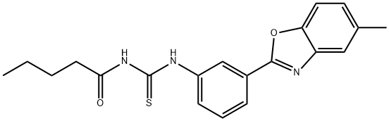 490016-04-1 N-[3-(5-methyl-1,3-benzoxazol-2-yl)phenyl]-N'-pentanoylthiourea