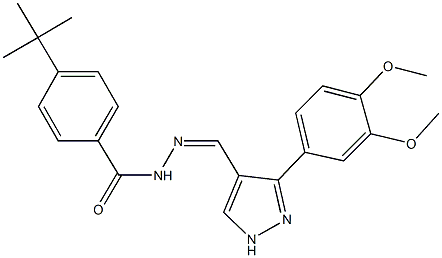 4-tert-butyl-N'-{[3-(3,4-dimethoxyphenyl)-1H-pyrazol-4-yl]methylene}benzohydrazide Structure