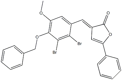 3-[4-(benzyloxy)-2,3-dibromo-5-methoxybenzylidene]-5-phenyl-2(3H)-furanone,491581-81-8,结构式