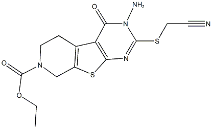 491610-54-9 ethyl 3-amino-2-[(cyanomethyl)sulfanyl]-4-oxo-3,5,6,8-tetrahydropyrido[4',3':4,5]thieno[2,3-d]pyrimidine-7(4H)-carboxylate