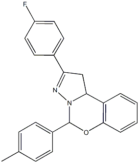 2-(4-fluorophenyl)-5-(4-methylphenyl)-1,10b-dihydropyrazolo[1,5-c][1,3]benzoxazine Structure